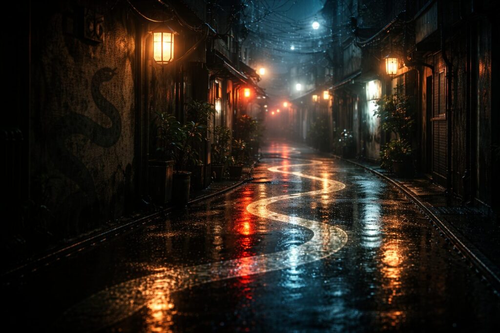 静まり返る廃墟の空気が張り詰める蛇の道 ネタバレの核心場面