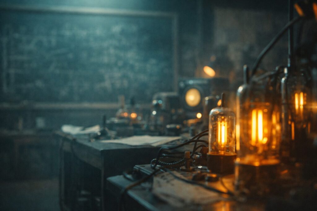 葛藤を抱える男性が立つオッペンハイマー ネタバレの核心場面