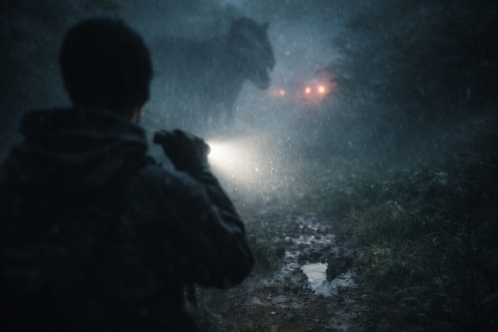 ジュラシックワールド2で逃げる男性