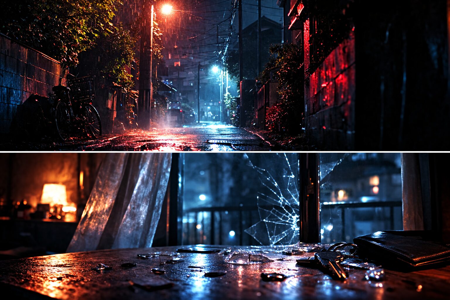 デスウィッシュの緊迫した夜の街並み