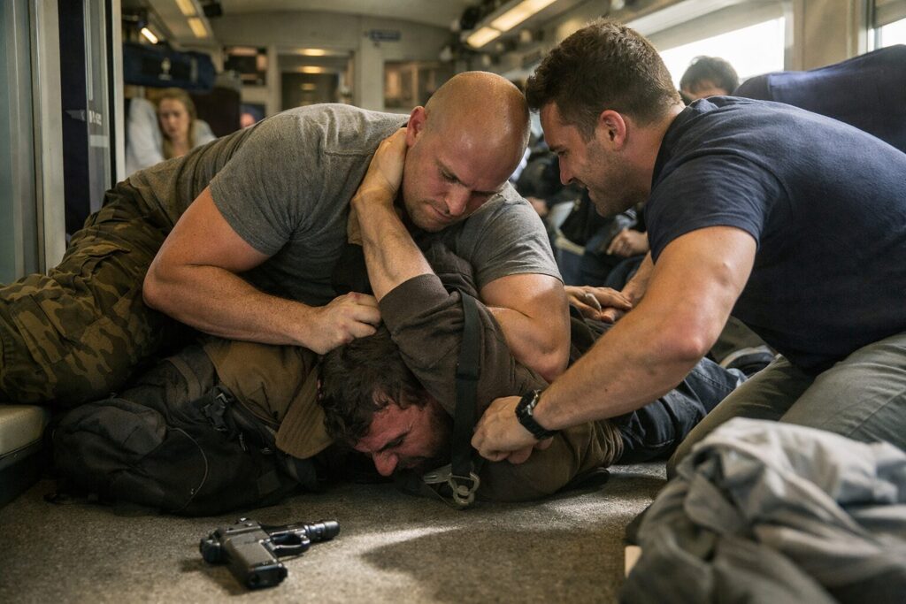 車内で動く男性と15時17分パリ行き、結末は？の緊張