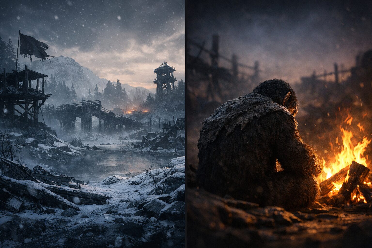 荒廃した風景に漂う猿の惑星：聖戦記（グレート・ウォー）の真の魅力とは？の重厚な世界観