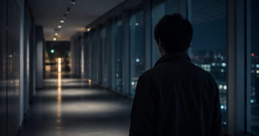 『AI崩壊』で人工知能を巡る陰謀と真相を追い詰める登場人物たちの緊迫した展開を表すイメージ画像