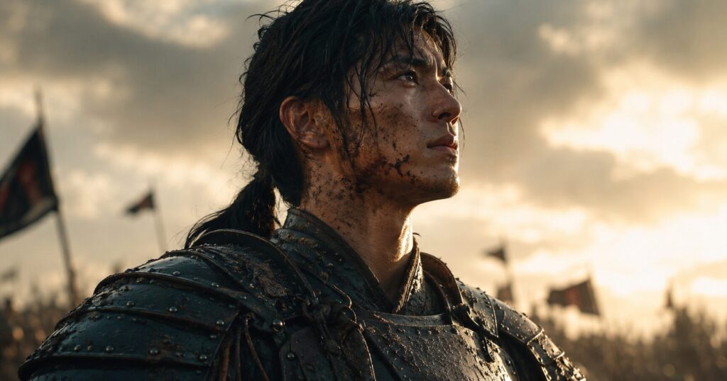 映画『キングダム 大将軍の帰還』の壮大な戦いと英雄たちの覚悟が伝わる場面を表すイメージ画像