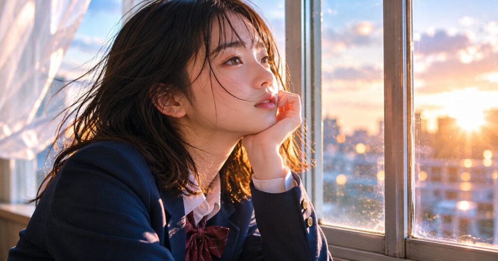 アニメ映画『思い思われ振り振られ』の登場人物たちの揺れ動く恋心や青春の切なさを表すイメージ画像