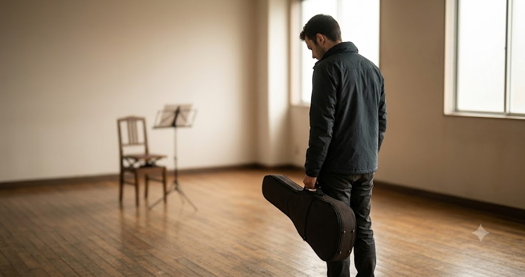 『異動辞令は音楽隊!』の音楽隊を象徴する楽器と温かな雰囲気を表すイメージ画像