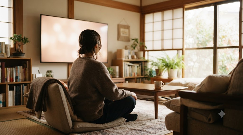 ドラマと映画の違いを比較し、それぞれの映像作品ならではの魅力や楽しみ方を表すイメージ画像