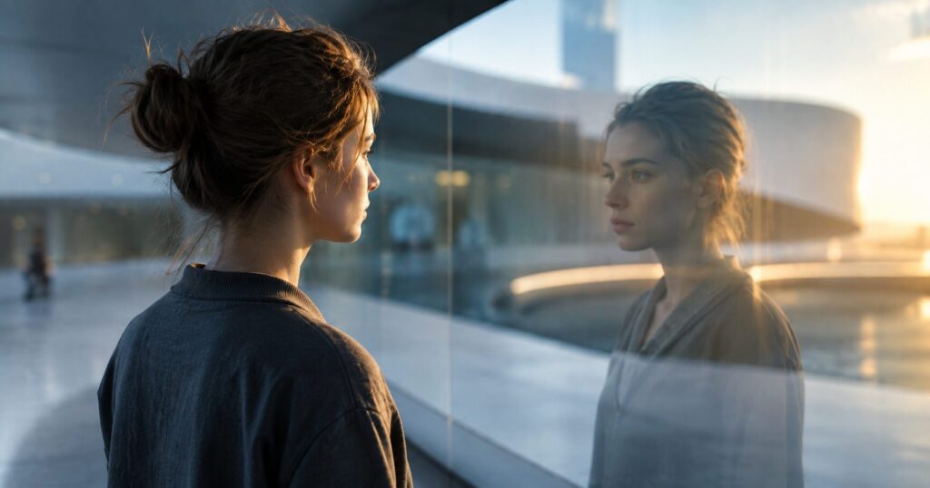 映画『アグリーズ』のあらすじや登場人物の魅力をイメージできる、近未来SFドラマの世界観を表すイメージ画像